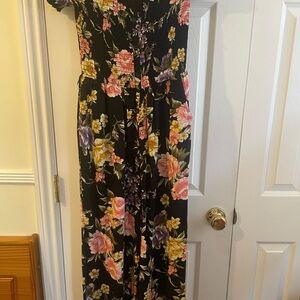 Floral Black Jumpsuit